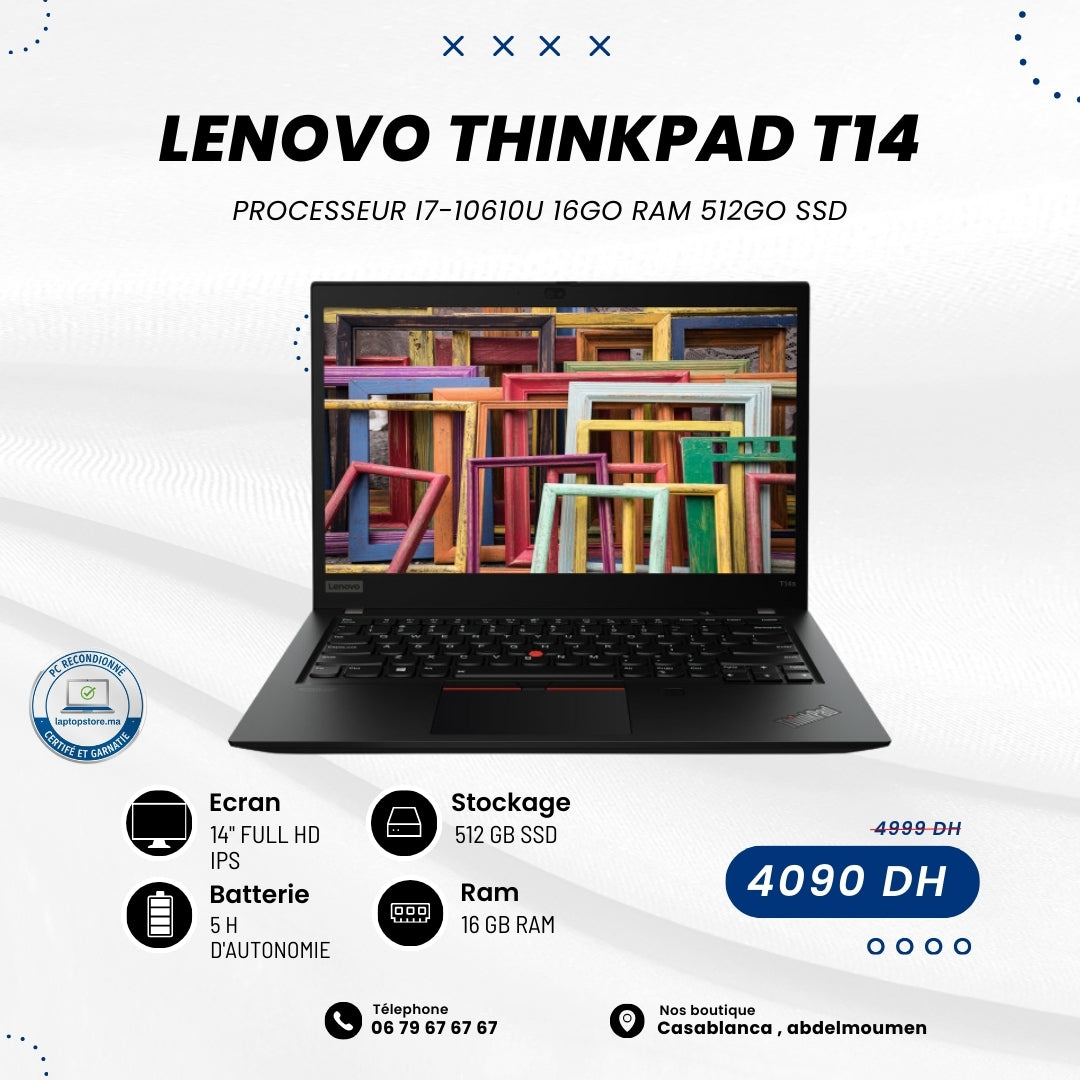 Lenovo ThinkPad T14 Gen 1 Core i7 10ème Gen
